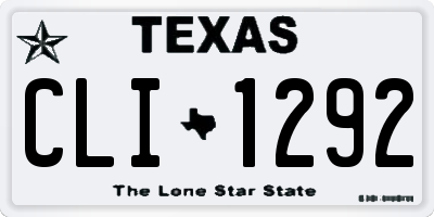 TX license plate CLI1292
