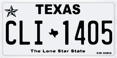TX license plate CLI1405