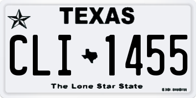 TX license plate CLI1455