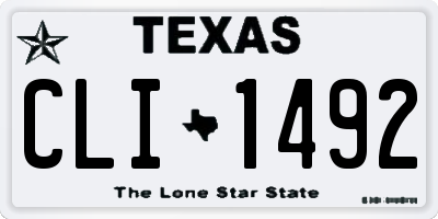 TX license plate CLI1492