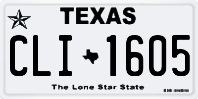 TX license plate CLI1605