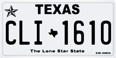 TX license plate CLI1610