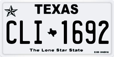TX license plate CLI1692