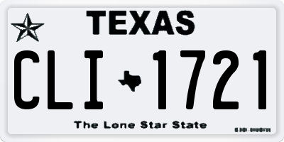 TX license plate CLI1721
