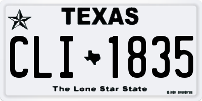 TX license plate CLI1835