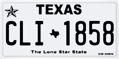 TX license plate CLI1858