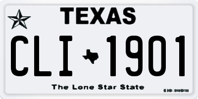 TX license plate CLI1901