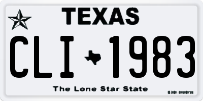 TX license plate CLI1983