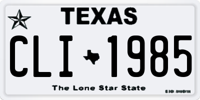 TX license plate CLI1985