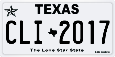 TX license plate CLI2017