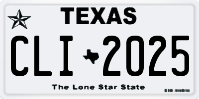 TX license plate CLI2025