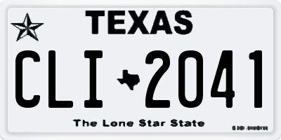 TX license plate CLI2041