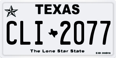 TX license plate CLI2077