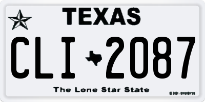 TX license plate CLI2087