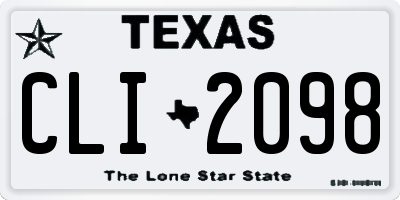 TX license plate CLI2098
