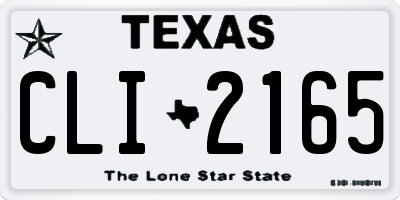 TX license plate CLI2165