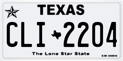 TX license plate CLI2204