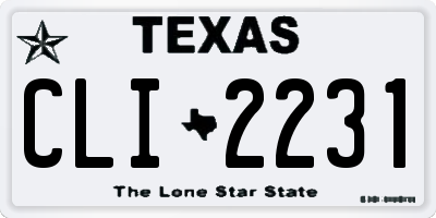 TX license plate CLI2231