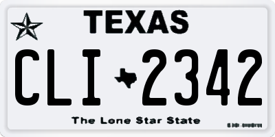 TX license plate CLI2342