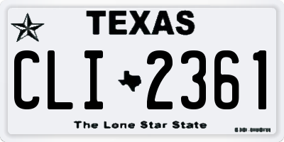 TX license plate CLI2361