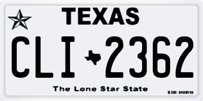 TX license plate CLI2362