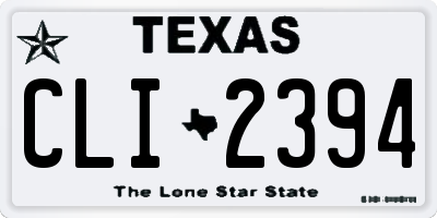 TX license plate CLI2394