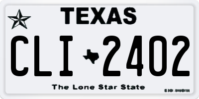 TX license plate CLI2402