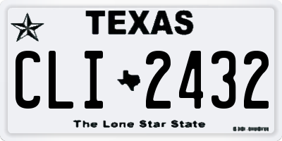 TX license plate CLI2432