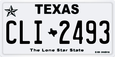 TX license plate CLI2493
