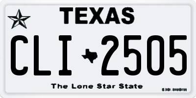 TX license plate CLI2505