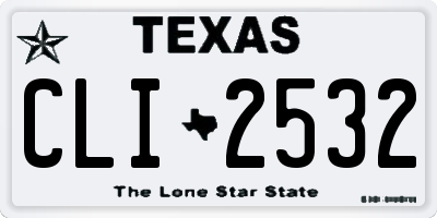 TX license plate CLI2532