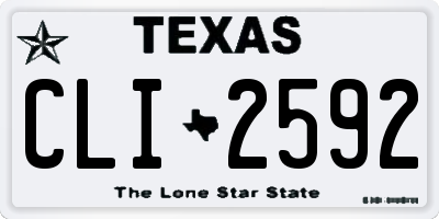TX license plate CLI2592