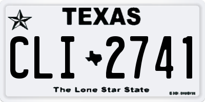 TX license plate CLI2741