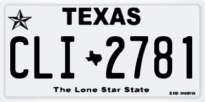TX license plate CLI2781