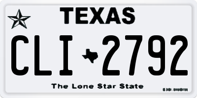 TX license plate CLI2792