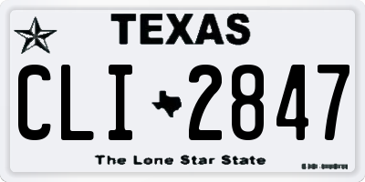 TX license plate CLI2847
