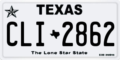 TX license plate CLI2862