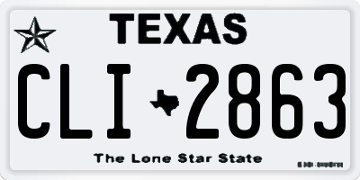 TX license plate CLI2863