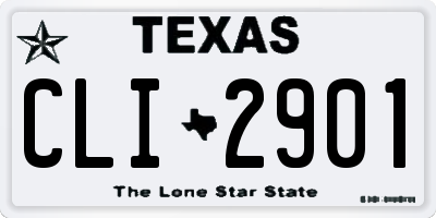 TX license plate CLI2901