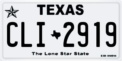 TX license plate CLI2919