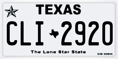 TX license plate CLI2920