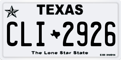 TX license plate CLI2926