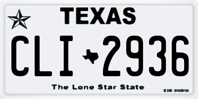 TX license plate CLI2936