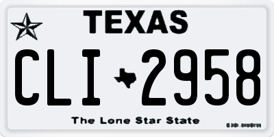 TX license plate CLI2958