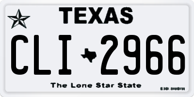 TX license plate CLI2966