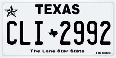 TX license plate CLI2992