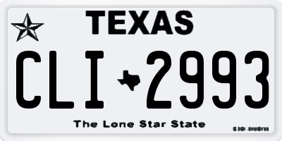 TX license plate CLI2993