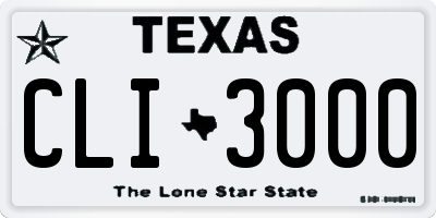 TX license plate CLI3000