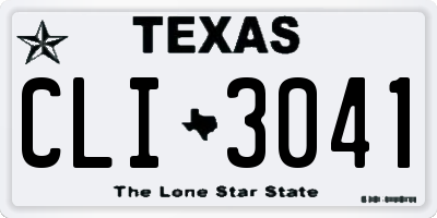 TX license plate CLI3041