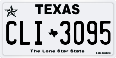 TX license plate CLI3095